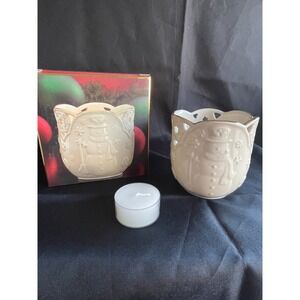 LENOX ~ Merry Lights Snowman Votive Candle Holder - Gold Trim - 3.5" Tall ~ NIB